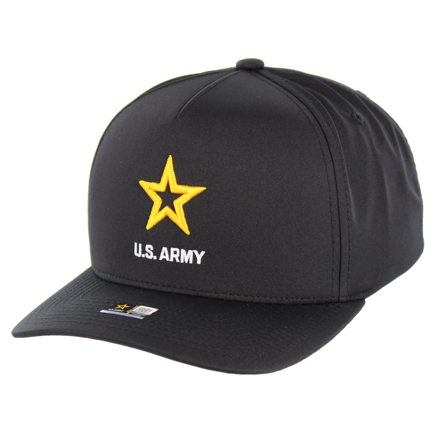 U.S. ARMY, STAR LOGO 5 PANEL CAP - BLACK - 12 PCS