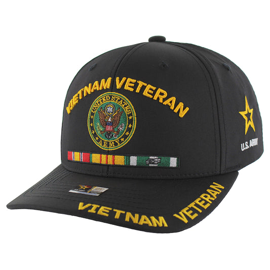 U.S. ARMY CAP, VIETNAM VETEREAN - BLACK - 12 PCS