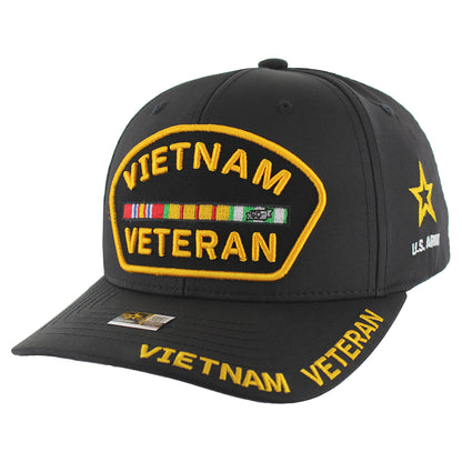 U.S. ARMY CAP, VIETNAM VETEREAN - BLACK - 12 PCS