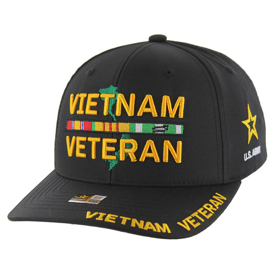 U.S. ARMY CAP, VIETNAM VETERAN - BLACK - 12 PCS