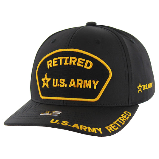 U.S. ARMY CAP, RETIRED ARMY - BLACK - 12 PCS